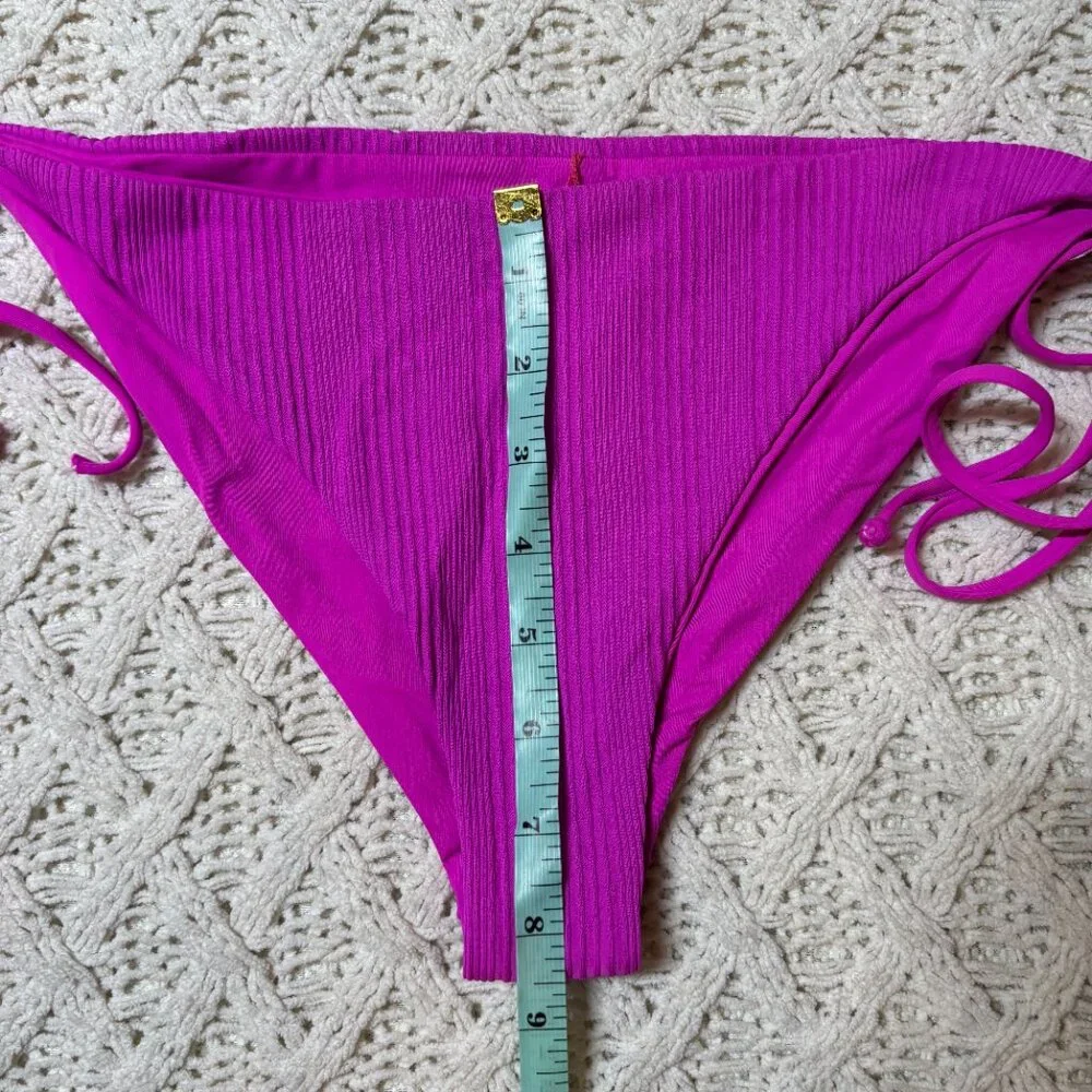 L*Space Ribbed Tie-Side Bikini Bottom Magenta Purple – XL-NWOT w/hygiene sticker